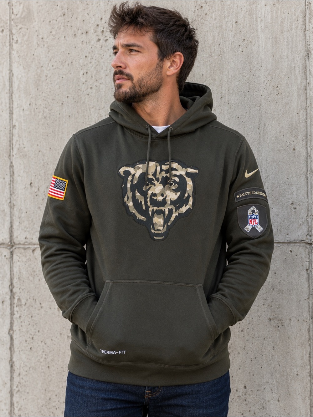 Nike NFL Chicago Bears Salute to Service Therma-FIT Hoodie Men’s M